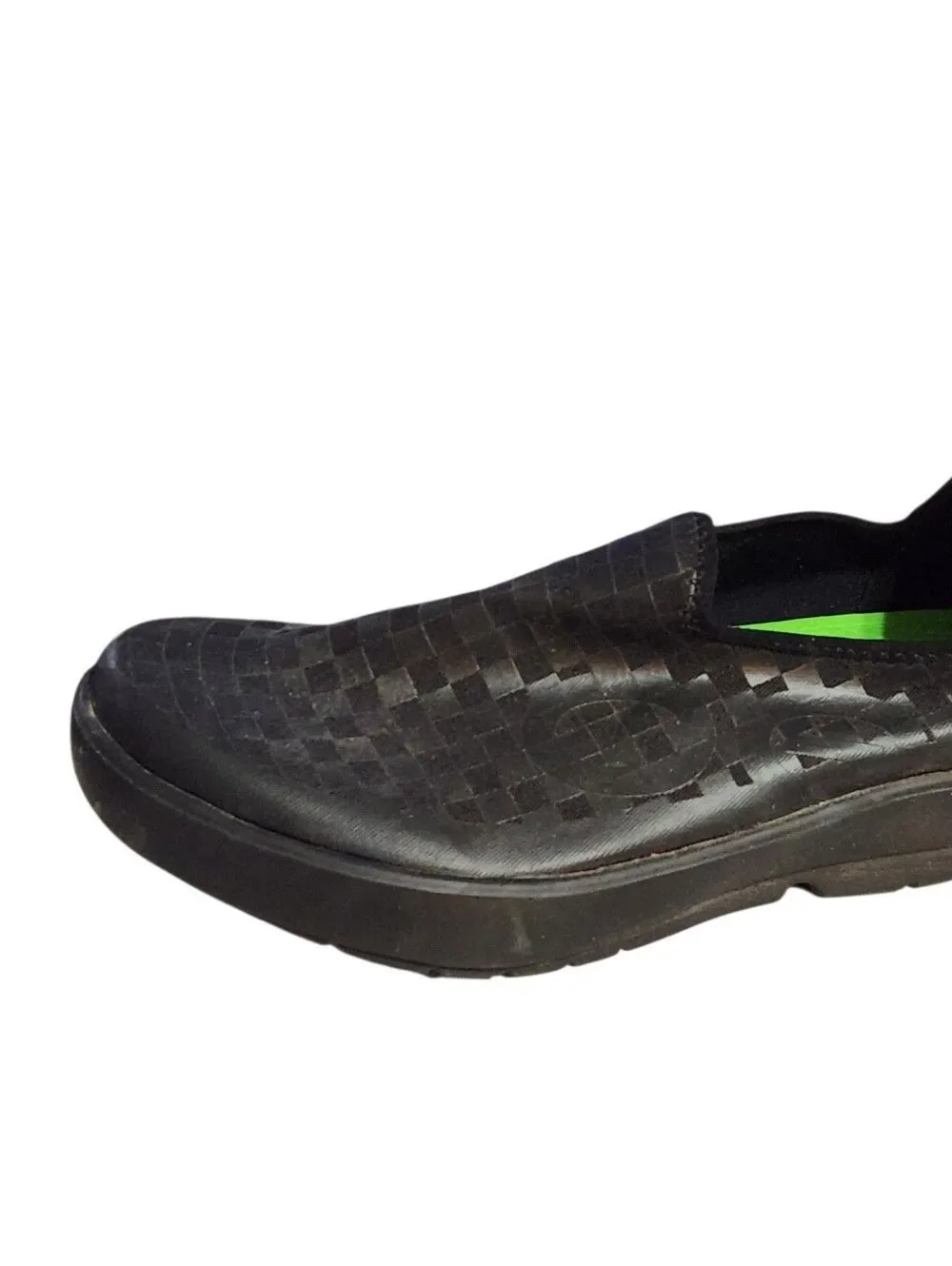 Oofos Shoes Mens 9.5 Black Checkered Slip On Sneakers Oomg Eezee Low 42.5